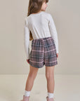 Conjunto de Blusa em Cotton com Short Saia em Flanela Montreal 92621 Infanti Infantil Menina
