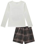 Conjunto de Blusa em Cotton com Short Saia em Flanela Montreal 92621 Infanti Infantil Menina