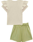 Conjunto de Blusa em Cotton com Short Saia em Molevisco 82212 Infanti