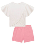 Conjunto de Blusa em Cotton com Short Saia em Viscose Linho 75028 Infanti