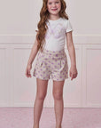 Conjunto de Blusa em Cotton com Shorts em Linho Bordado Poá 99394 Infanti Infantil Menina