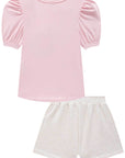 Conjunto de Blusa em Cotton com Shorts em Molevisco 74788 Infanti