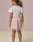 Conjunto de Blusa em Cotton e Saia em Tule Paetê. Com Shorts Embutido 95863 Infanti Infantil Menina