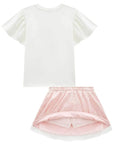 Conjunto de Blusa em Cotton e Saia em Tule Paetê. Com Shorts Embutido 95863 Infanti Infantil Menina