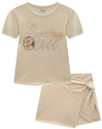 Conjunto de Blusa em Cotton e Short Saia em Malha Twill Brilho 82206 Infanti