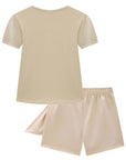 Conjunto de Blusa em Cotton e Short Saia em Malha Twill Brilho 82206 Infanti