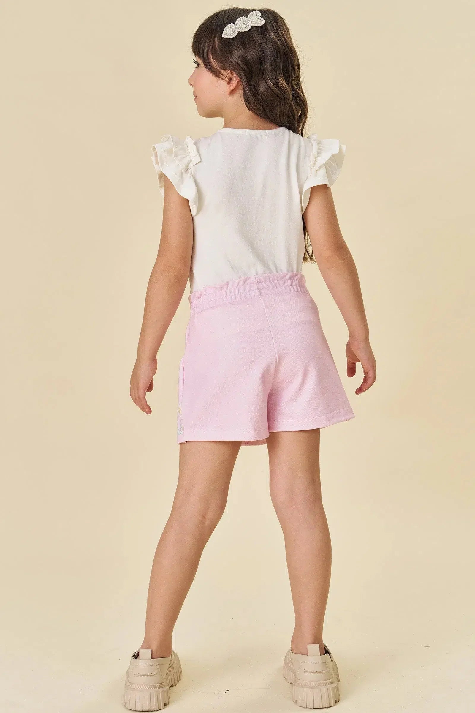 Conjunto de Blusa em Cotton e Short Saia em Molecotton 81534 Infanti