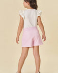 Conjunto de Blusa em Cotton e Short Saia em Molecotton 81534 Infanti