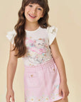 Conjunto de Blusa em Cotton e Short Saia em Molecotton 81534 Infanti