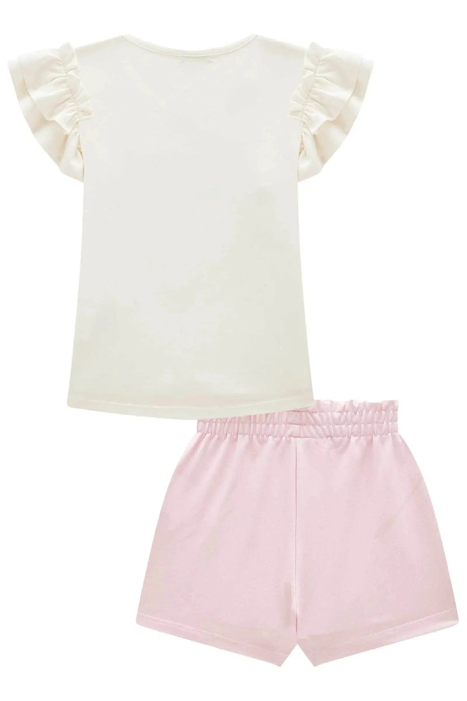 Conjunto de Blusa em Cotton e Short Saia em Molecotton 81534 Infanti