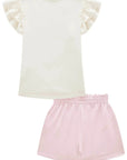 Conjunto de Blusa em Cotton e Short Saia em Molecotton 81534 Infanti