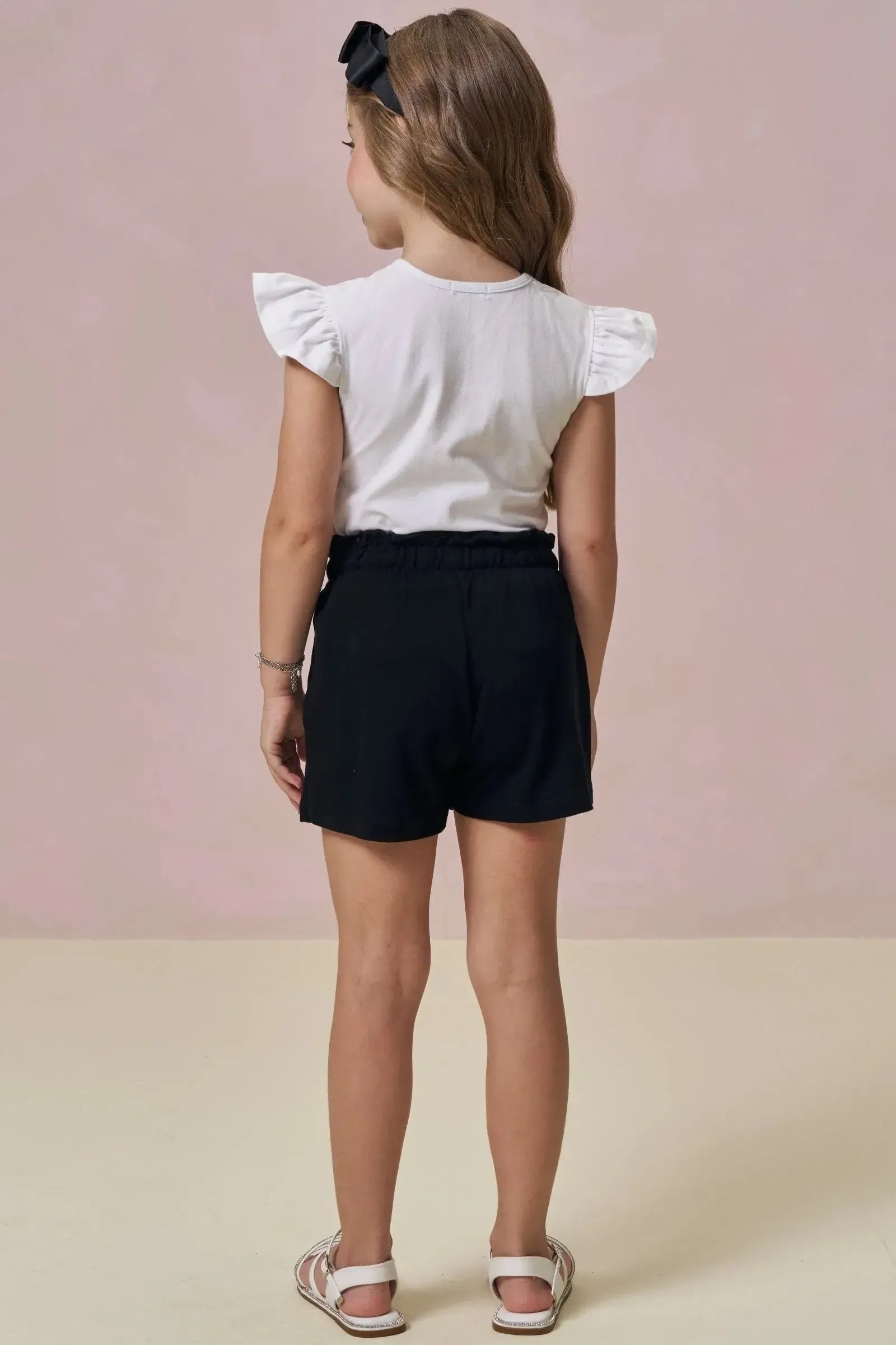 Conjunto de Blusa em Cotton e Short Saia em Molevisco 95873 Infanti Infantil Menina