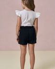 Conjunto de Blusa em Cotton e Short Saia em Molevisco 95873 Infanti Infantil Menina