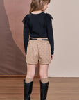 Conjunto de Blusa em Cotton e Shorts em Linho Santorine com Elastano 92350 Infanti Infantil Menina