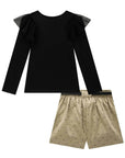 Conjunto de Blusa em Cotton e Shorts em Linho Santorine com Elastano 92350 Infanti Infantil Menina