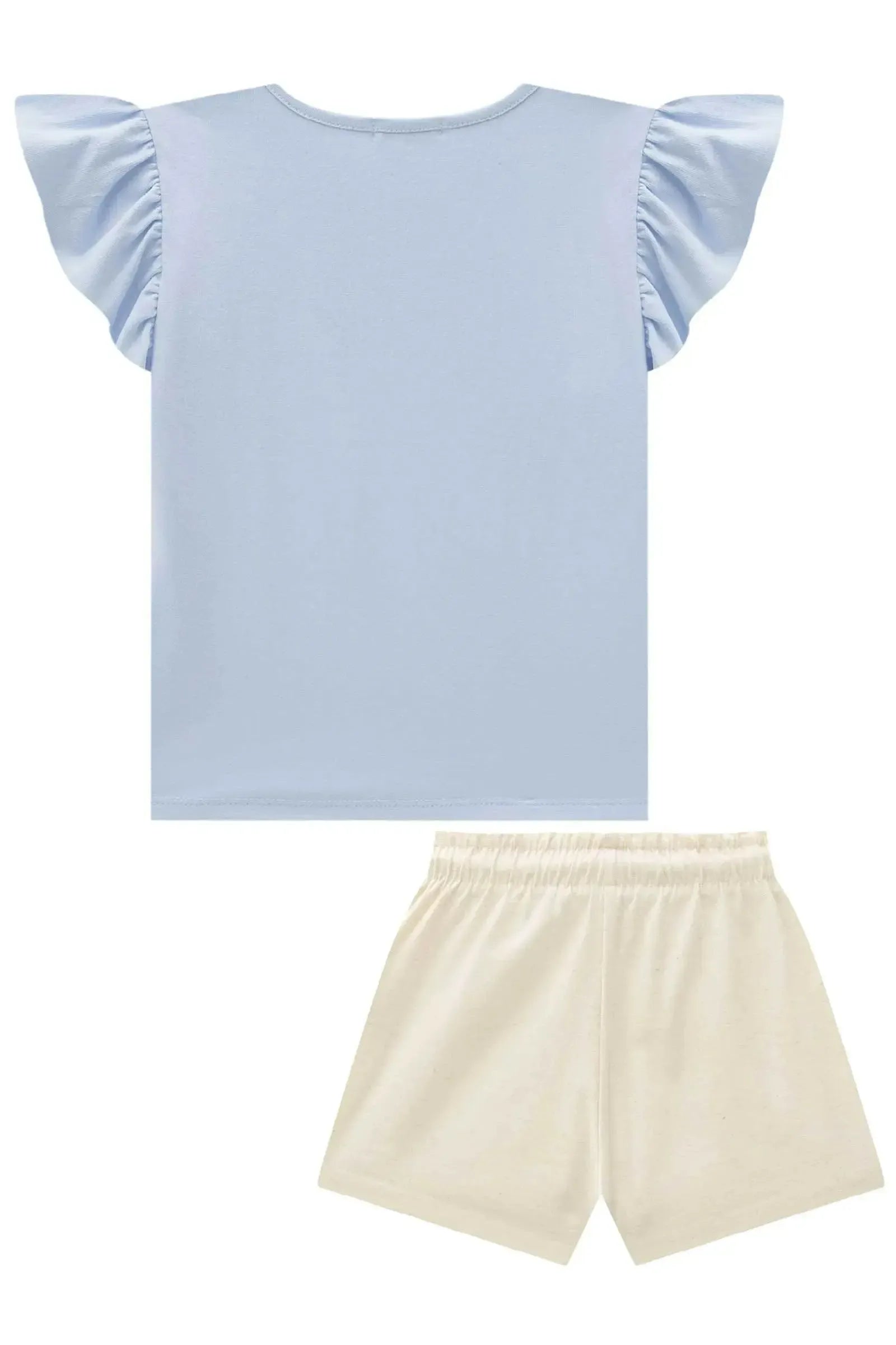 Conjunto de Blusa em Cotton e Shorts em Linho Santorine com Elastano 96279 Infanti Infantil Menina