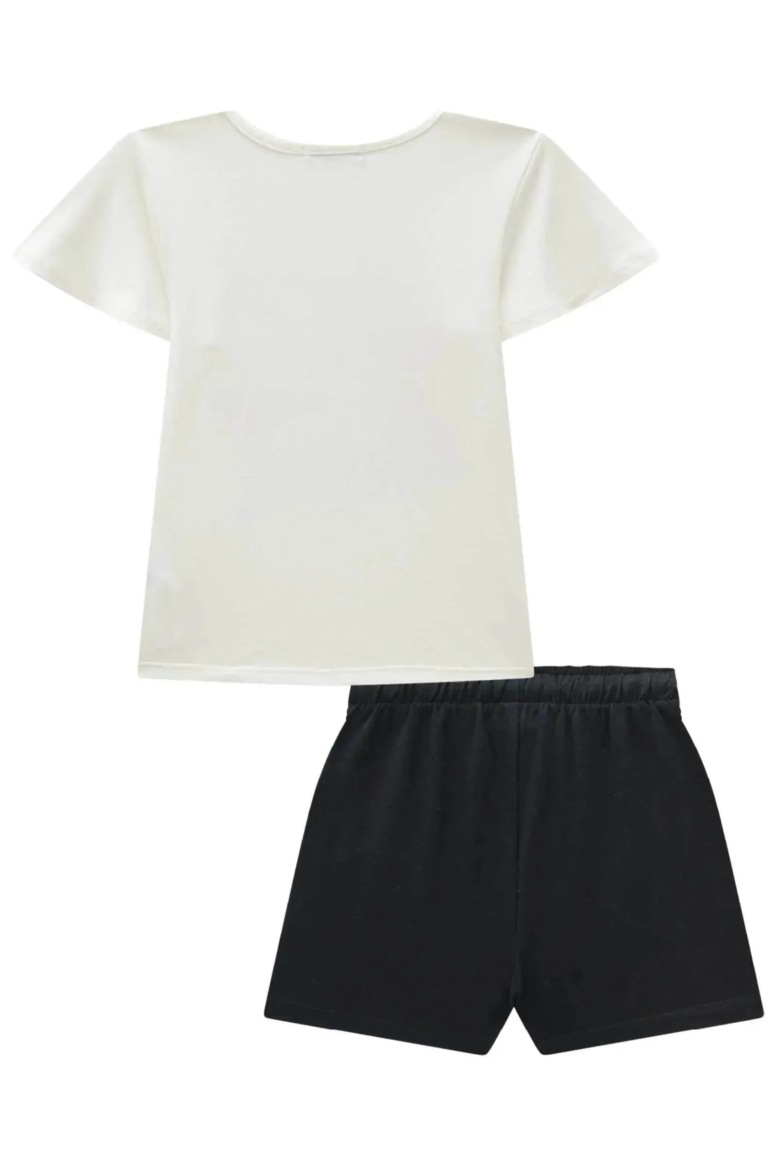 Conjunto de Blusa em Cotton e Shorts em Molevisco 84332 Infanti Infantil Menina