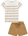 Conjunto de Blusa em Cotton e Shorts em Molevisco 84938 Infanti Infantil Menina