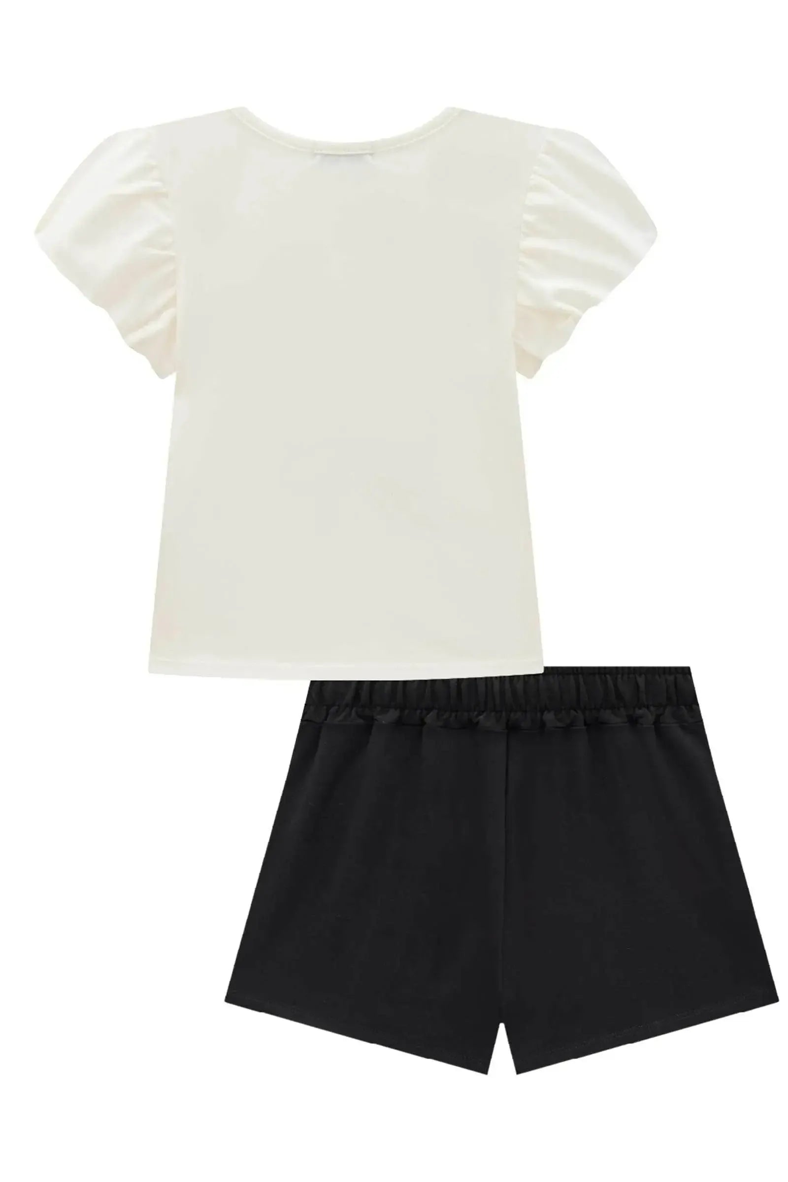 Conjunto de Blusa em Cotton e Shorts em Molevisco 88142 Infanti Infantil Menina