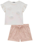 Conjunto de Blusa em Cotton e Shorts em Sarja Onix com Elastano 78505 Infanti