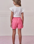 Conjunto de Blusa em Cotton e Shorts em Tecido Shine 99099 Infanti Infantil Menina