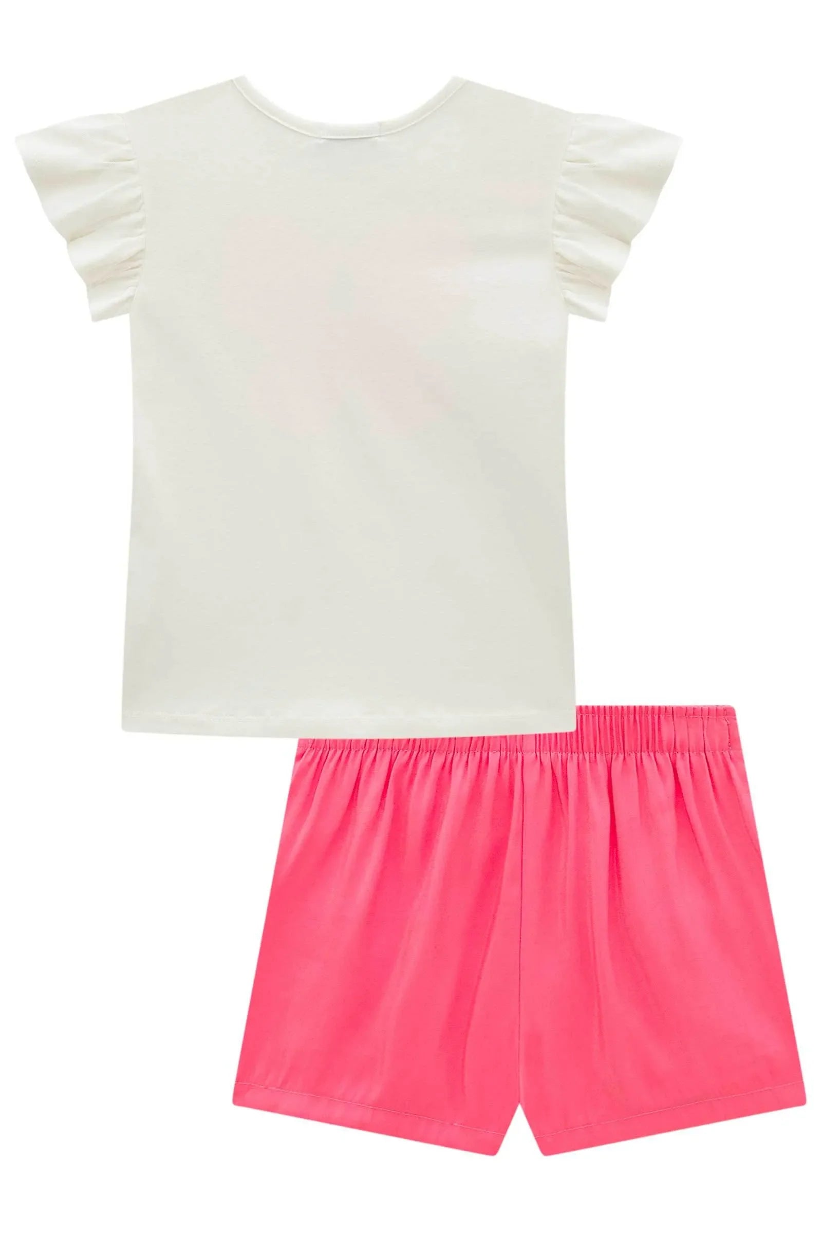 Conjunto de Blusa em Cotton e Shorts em Tecido Shine 99099 Infanti Infantil Menina