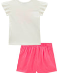 Conjunto de Blusa em Cotton e Shorts em Tecido Shine 99099 Infanti Infantil Menina
