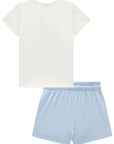 Conjunto de Blusa em Cotton e Shorts Saia em Canelado Liz 96274 Infanti Infantil Menina