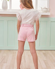 Conjunto de Blusa em Cotton e Tule com Shorts em Molevisco 74789 Infanti