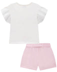 Conjunto de Blusa em Cotton e Tule com Shorts em Molevisco 74789 Infanti