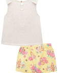 Conjunto de Blusa em Cotton Linho com Shorts em Sarja Daryl com Elastano 74721 Infanti