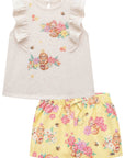 Conjunto de Blusa em Cotton Linho com Shorts em Sarja Daryl com Elastano 74721 Infanti