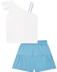 Conjunto de Blusa em Jacquard Marina com Shorts em Air Flow Eco 74947 Infanti