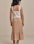 Conjunto de Blusa em Linho Deluxe com Saia Midi em Viscose 99162 Infanti Infantil Menina