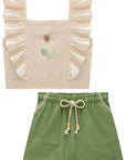 Conjunto de Blusa em Linho Deluxe e Shorts em Linho com Elastano 98552 Infanti Infantil Menina