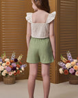 Conjunto de Blusa em Linho Deluxe e Shorts em Linho com Elastano 98552 Infanti Infantil Menina