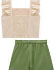 Conjunto de Blusa em Linho Deluxe e Shorts em Linho com Elastano 98552 Infanti Infantil Menina