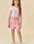 Conjunto de Blusa em Malha Bee e Shorts em Molevisco 82178 Infanti