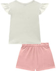 Conjunto de Blusa em Malha Bee e Shorts em Molevisco 82178 Infanti