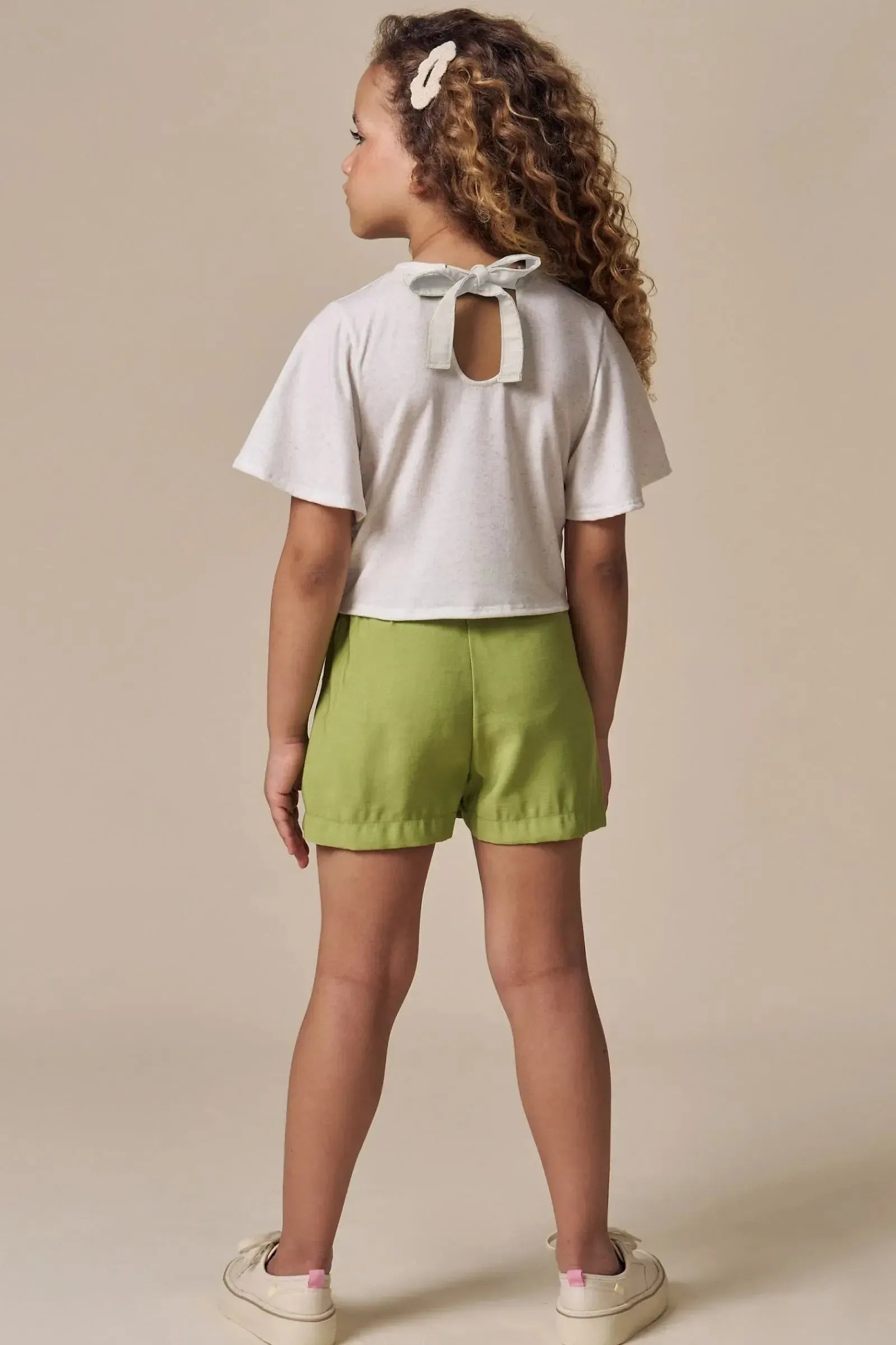 Conjunto de Blusa em Malha Fresh com Shorts em Blend de Viscose 93228 Infanti Infantil Menina