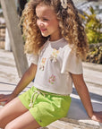 Conjunto de Blusa em Malha Fresh com Shorts em Blend de Viscose 93228 Infanti Infantil Menina