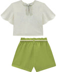 Conjunto de Blusa em Malha Fresh com Shorts em Blend de Viscose 93228 Infanti Infantil Menina