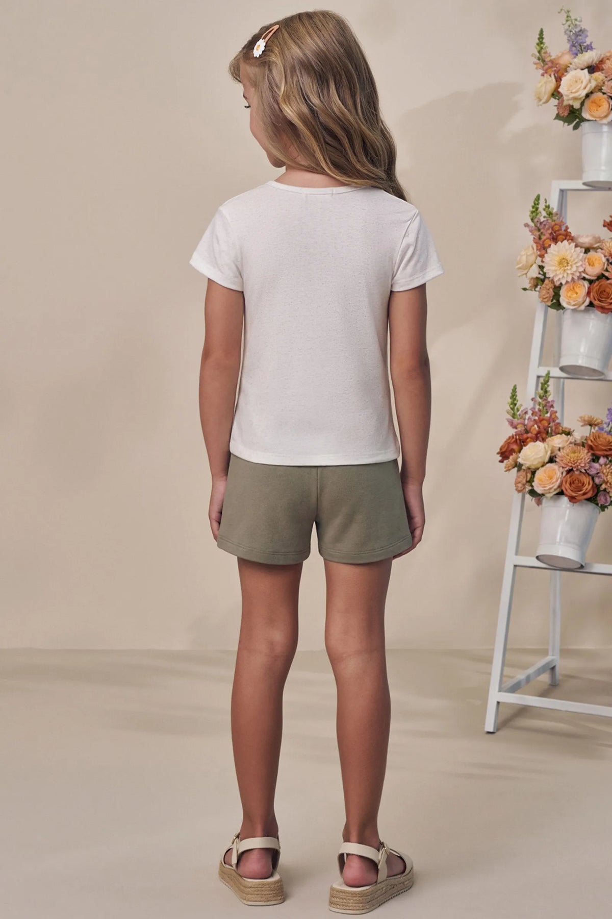 Conjunto de Blusa em Malha Fresh com Shorts em Molevisco 99142 Infanti Infantil Menina