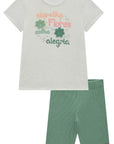 Conjunto de Blusa em Malha Fresh e Biker em Canelado Liz 94946 Infanti Infantil Menina