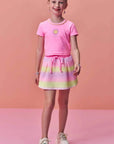 Conjunto de Blusa em Malha Poliamida e Short Saia em Fly Tech 98813 Infanti Infantil Menina