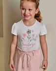Conjunto de Blusa em Malha Power com Short Saia em Molevisco 93579 Infanti Infantil Menina