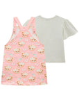 Conjunto de Blusa em Malha Power e Salopete em Molecotton 99130 Infanti Infantil Menina