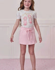 Conjunto de Blusa em Malha Power e Short Saia em Molevisco 98766 Infanti Infantil Menina