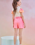 Conjunto de Blusa em Malha Power e Shorts em Moletom sem Pelúcia 83522 Infanti Infantil Menina