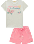 Conjunto de Blusa em Malha Power e Shorts em Moletom sem Pelúcia 98557 Infanti Infantil Menina